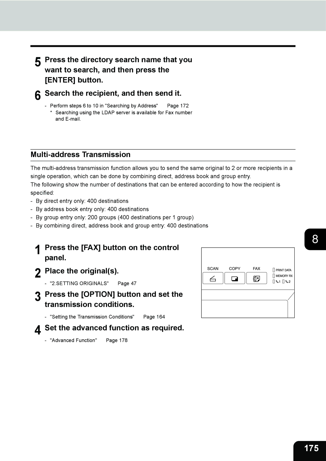 Toshiba 3511 manual 175, Multi-address Transmission 