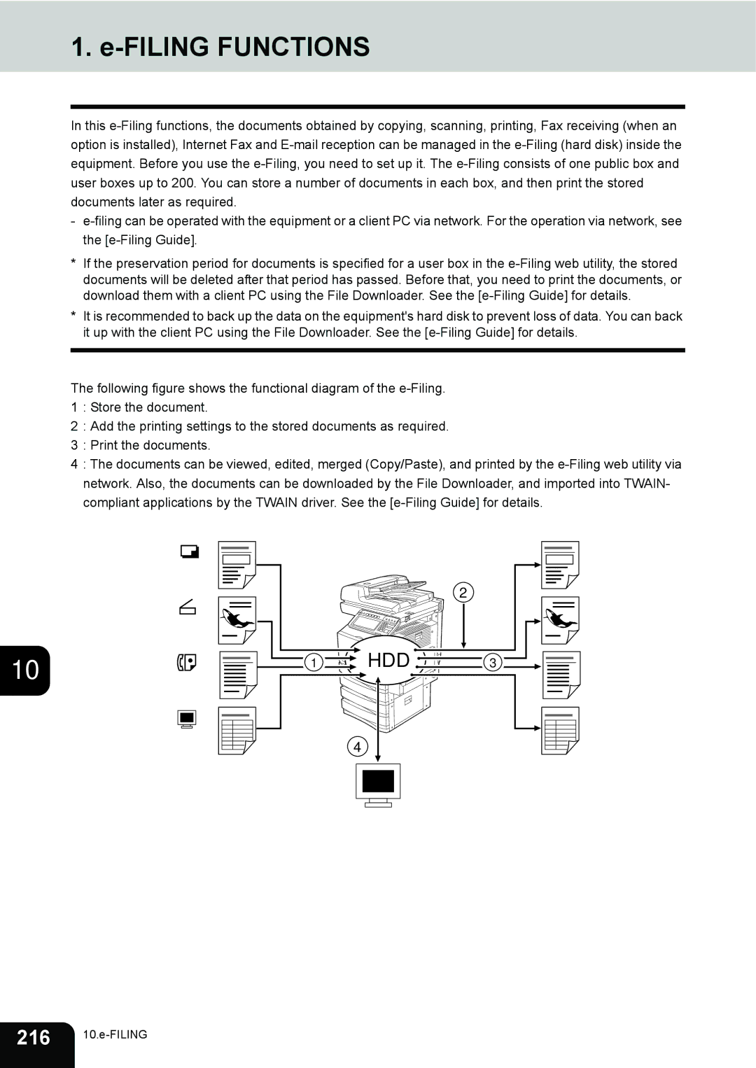 Toshiba 3511 manual Filing Functions 