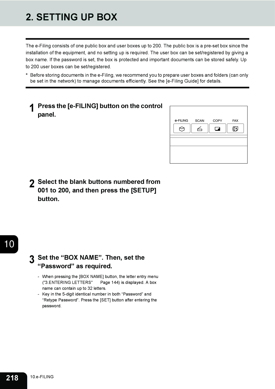 Toshiba 3511 manual Setting UP BOX 