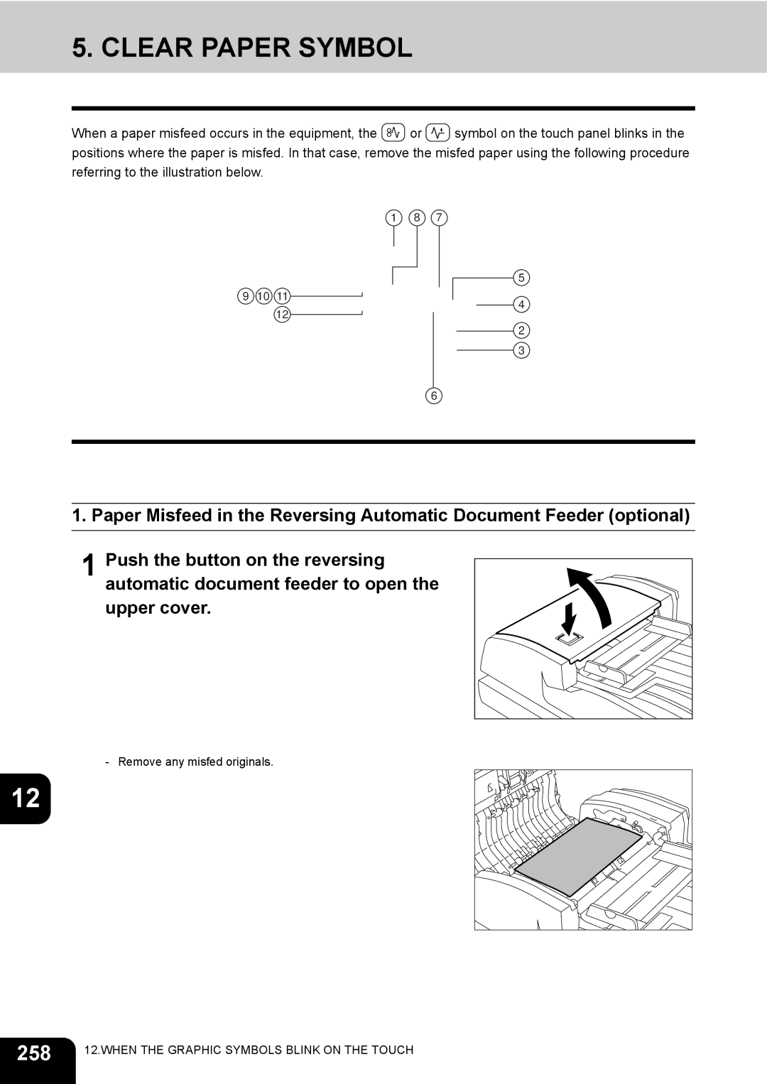 Toshiba 3511 manual Clear Paper Symbol, 258 