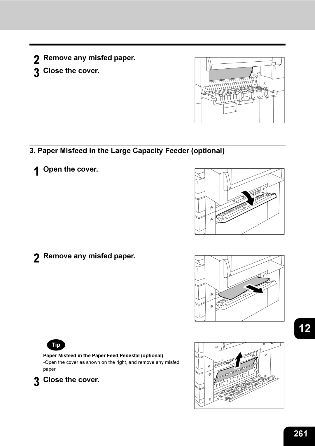 Toshiba 3511 manual 261, Close the cover 