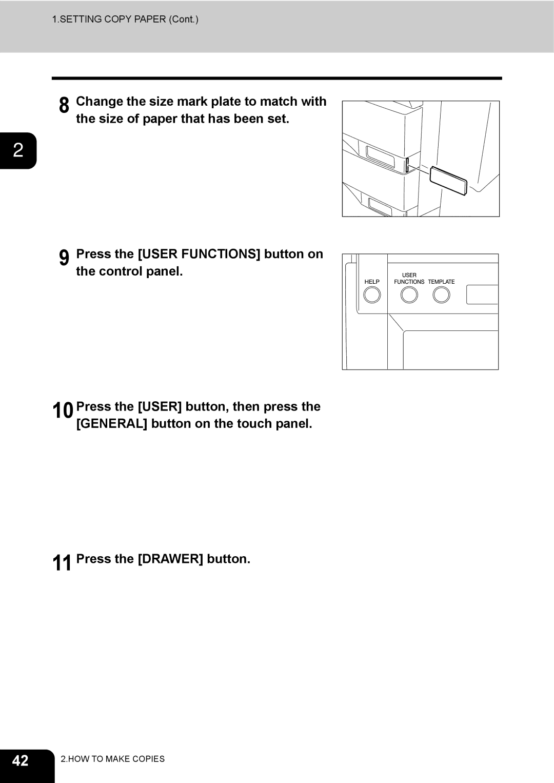 Toshiba 3511 manual Setting Copy Paper 