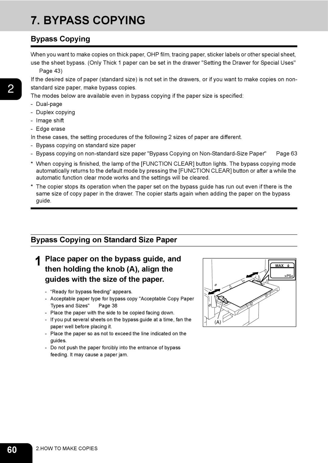 Toshiba 3511 manual Bypass Copying 