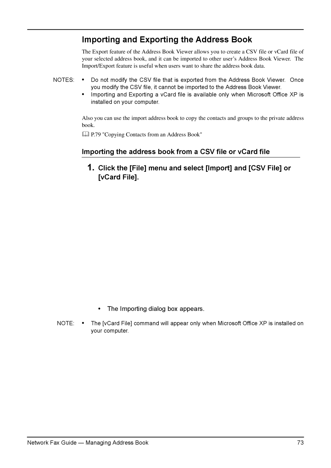 Toshiba 230/280, 3511/4511, 350/450 manual Importing and Exporting the Address Book 