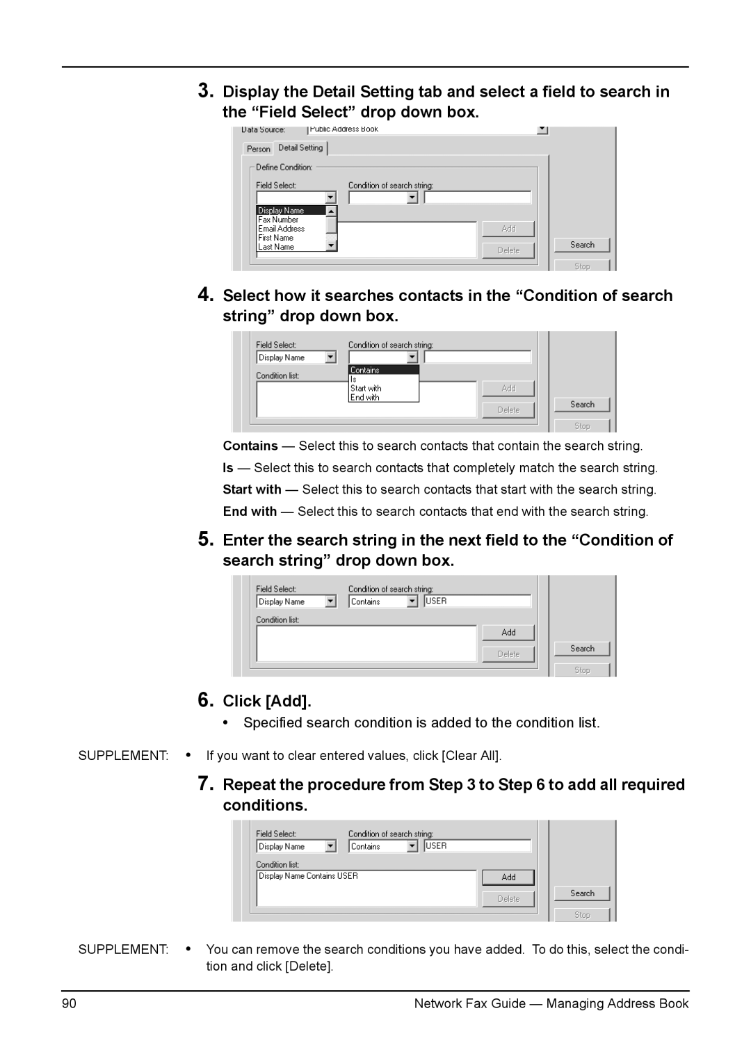 Toshiba 3511/4511, 230/280, 350/450 manual Repeat the procedure from to to add all required conditions 