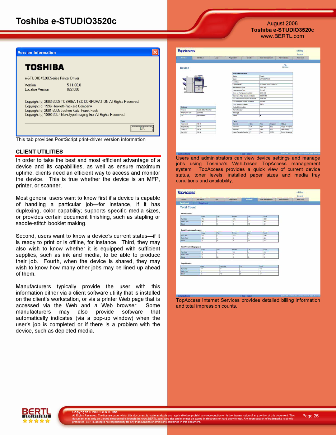 Toshiba 3520C manual Client Utilities 