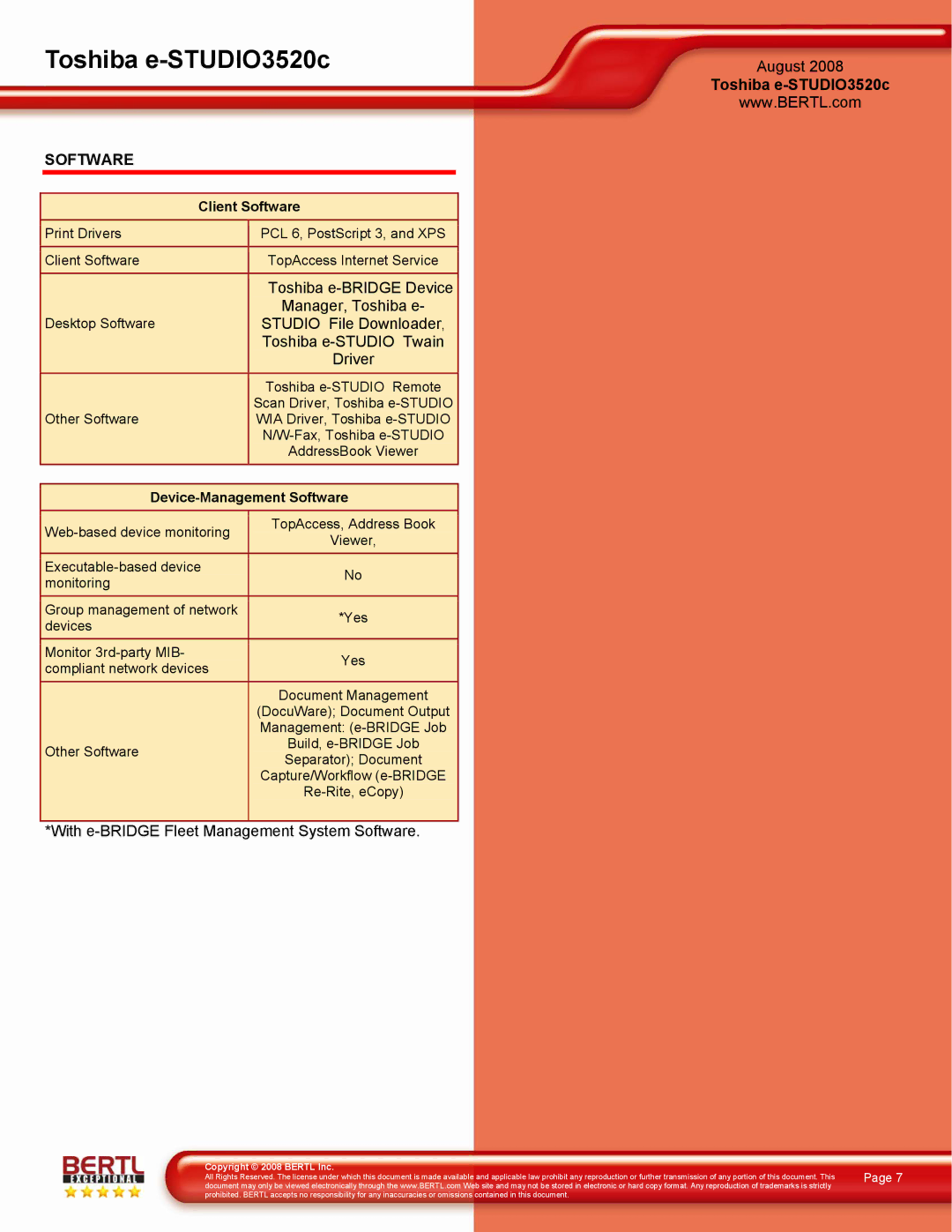 Toshiba 3520C manual Client Software, Device-Management Software 