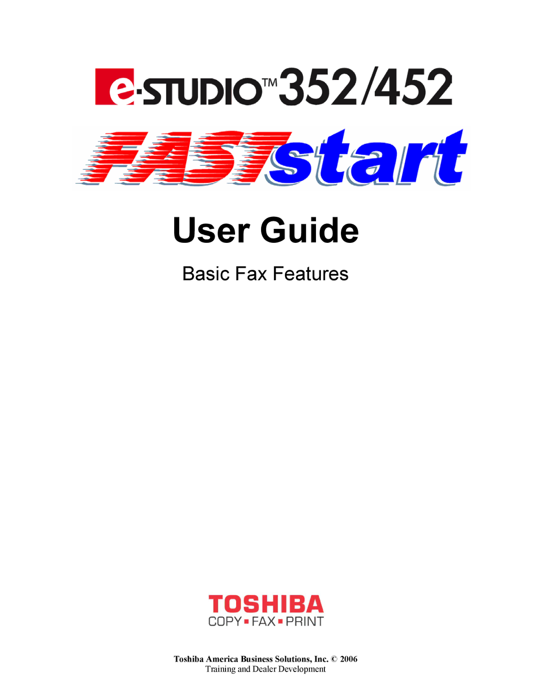 Toshiba 352/452 manual User Guide 