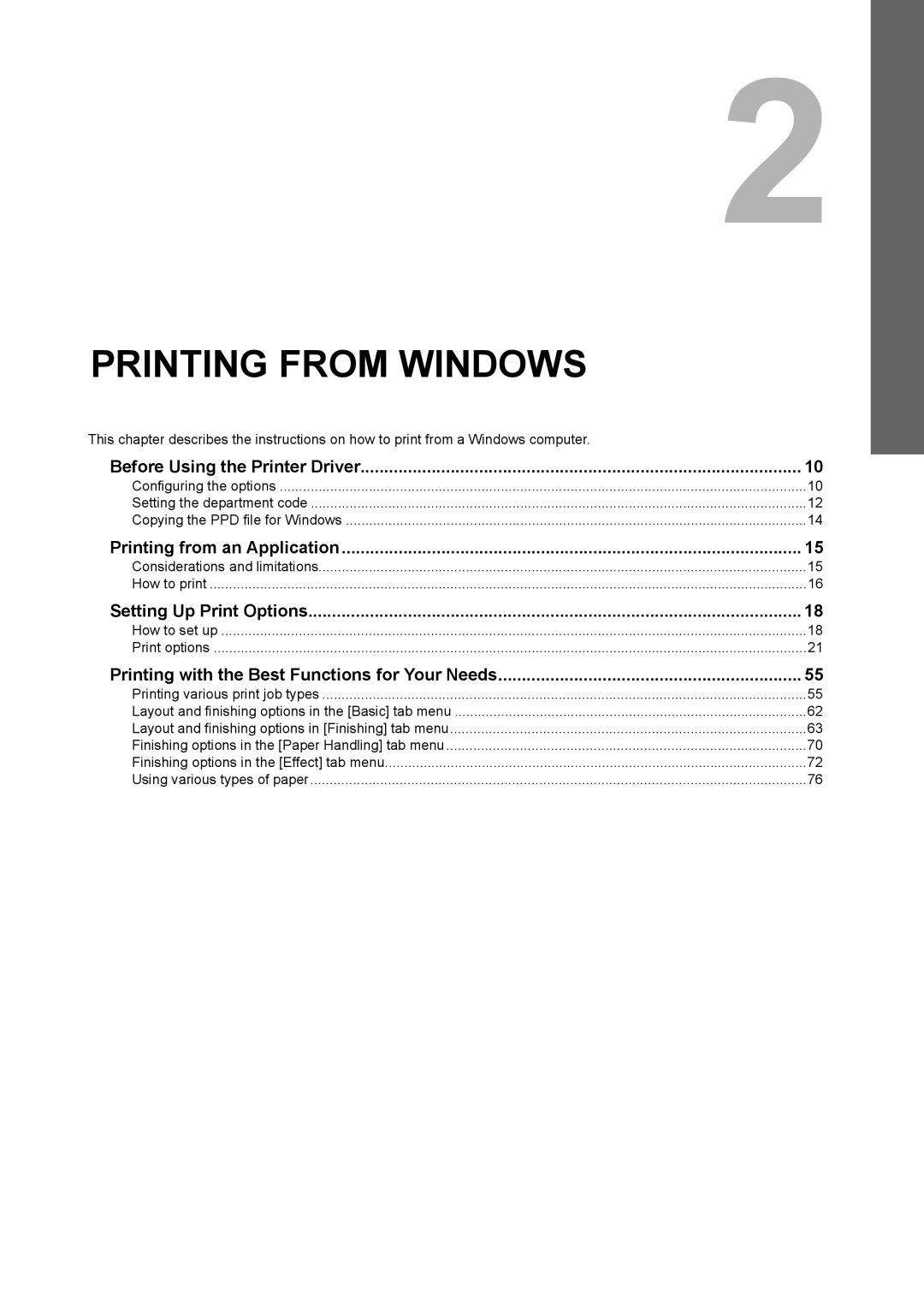 Toshiba 455, 355, 305, 255, 205L manual Before Using the Printer Driver, Printing from an Application, Setting Up Print Options 