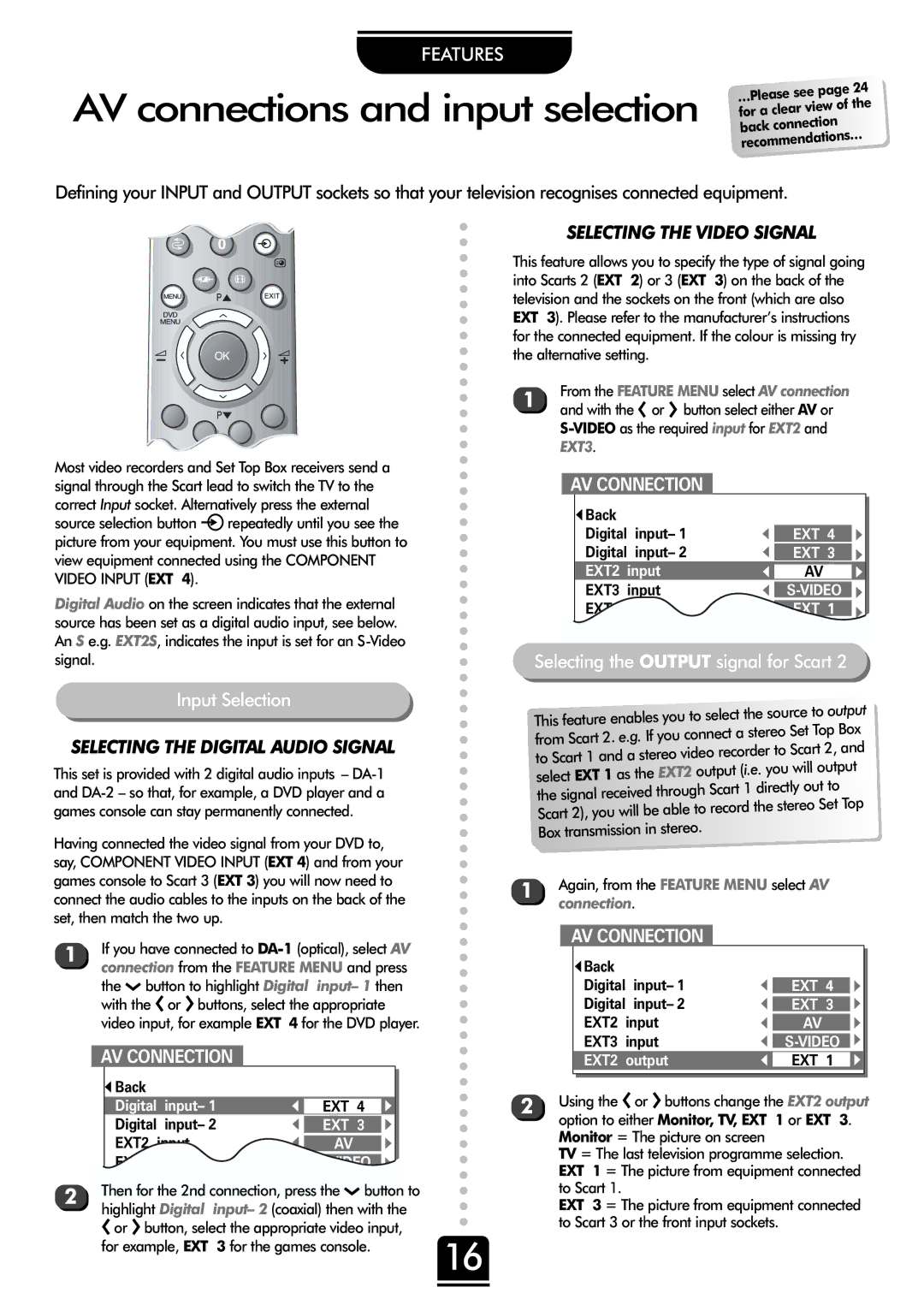 Toshiba 36ZP18Q, 32ZP18Q owner manual AV connections and input selection, AV Connection 