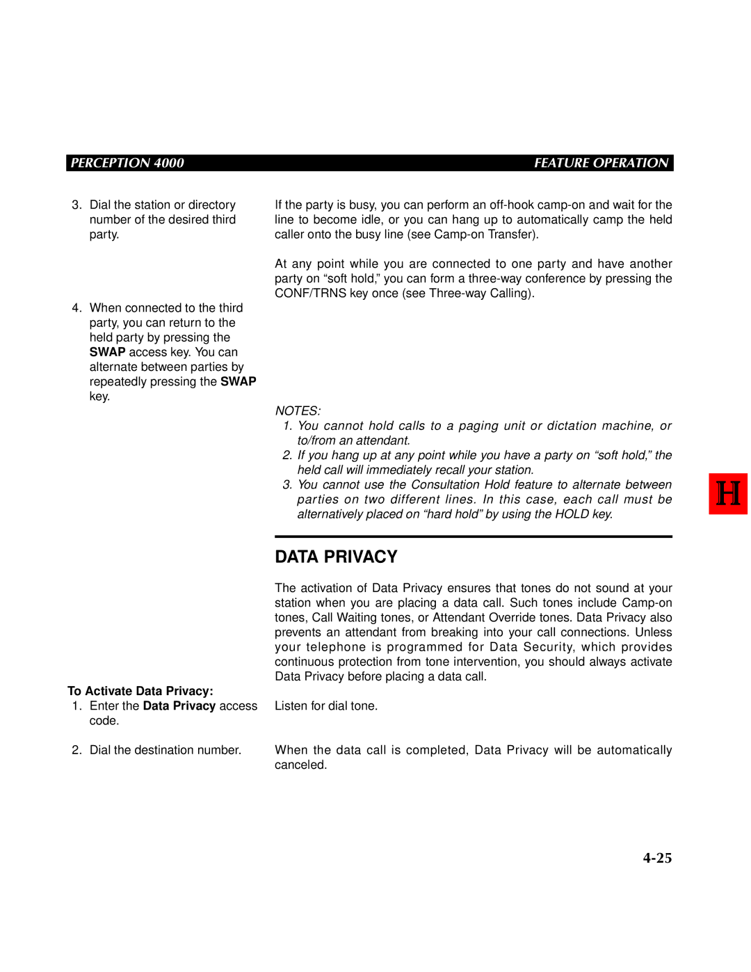 Toshiba 4000 manual To Activate Data Privacy 