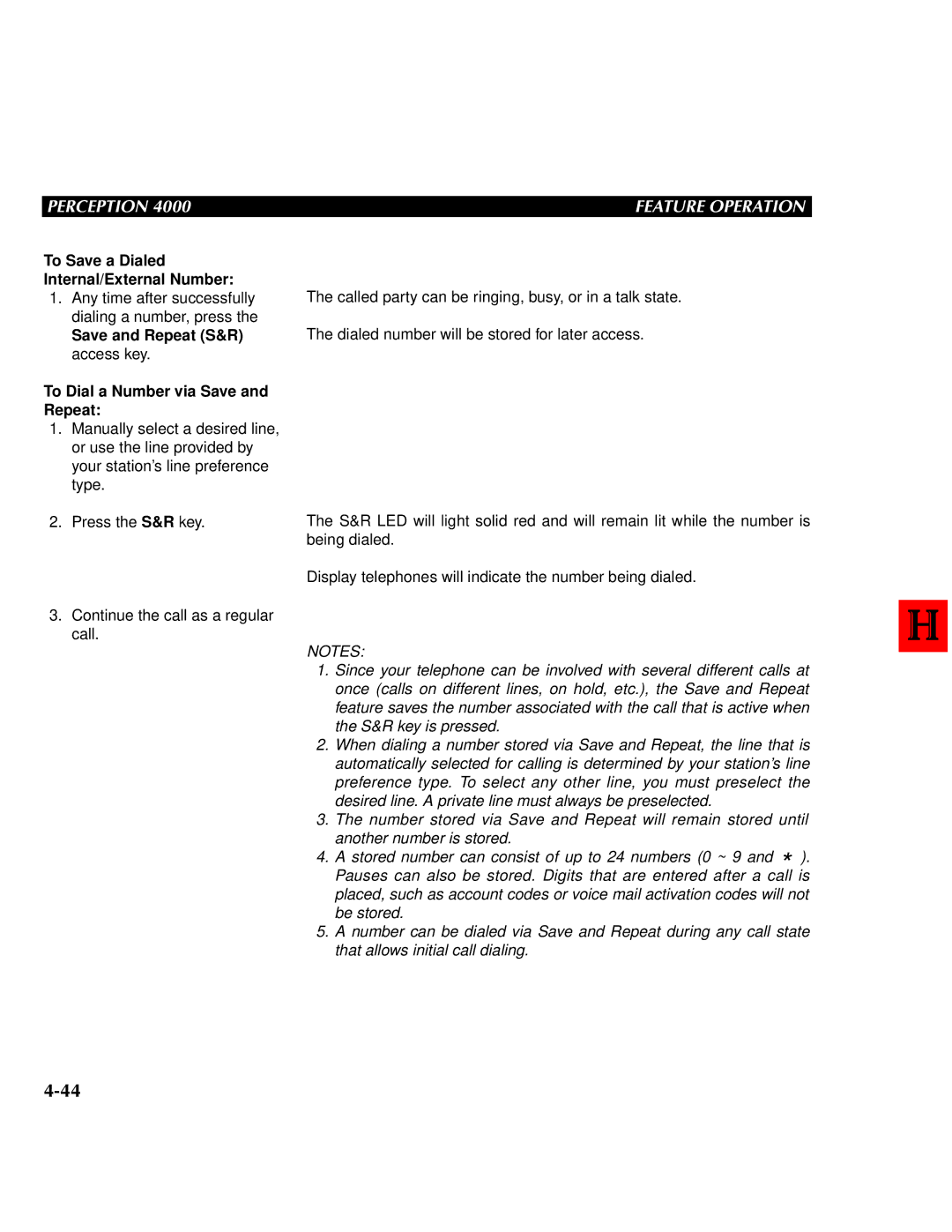 Toshiba 4000 manual To Save a Dialed Internal/External Number 