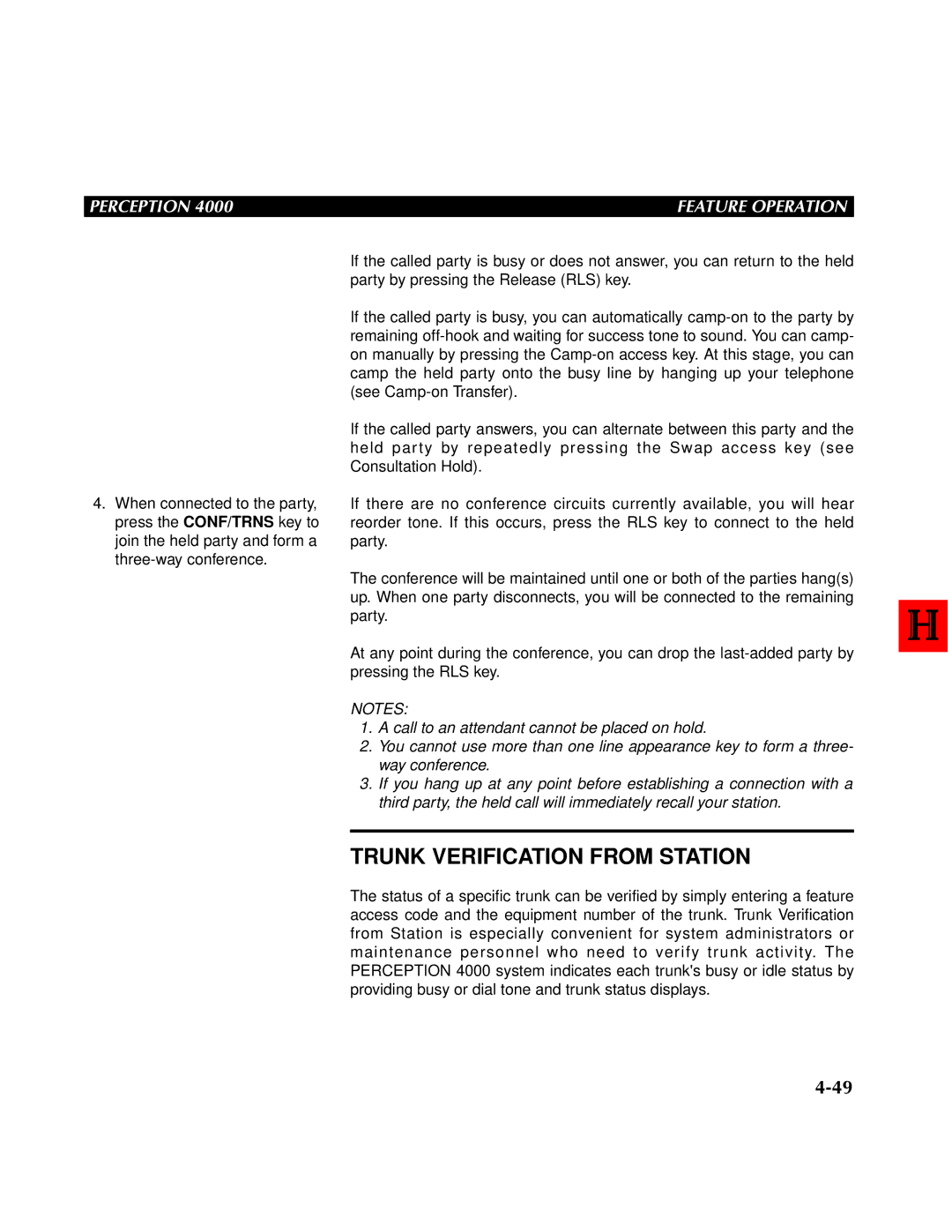 Toshiba 4000 manual Trunk Verification from Station 