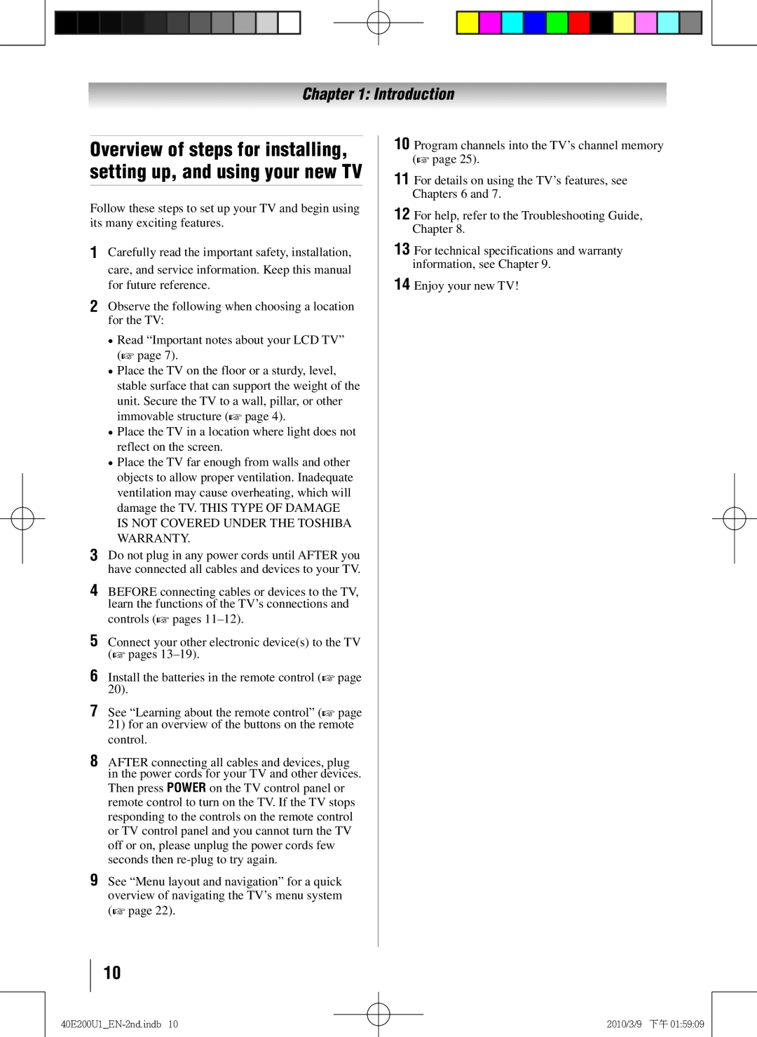 Toshiba 40E200U1 owner manual Introduction 