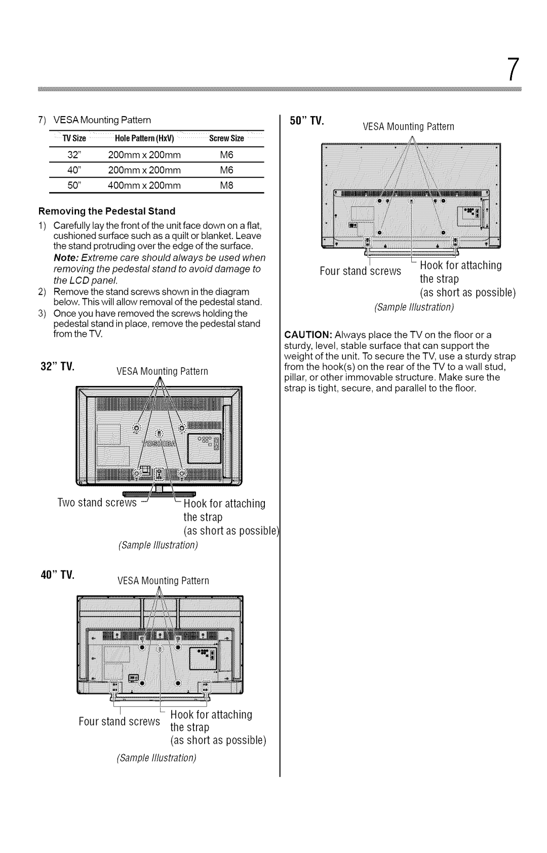 Toshiba 50L2400U, 40L2400U manual 50 TV 