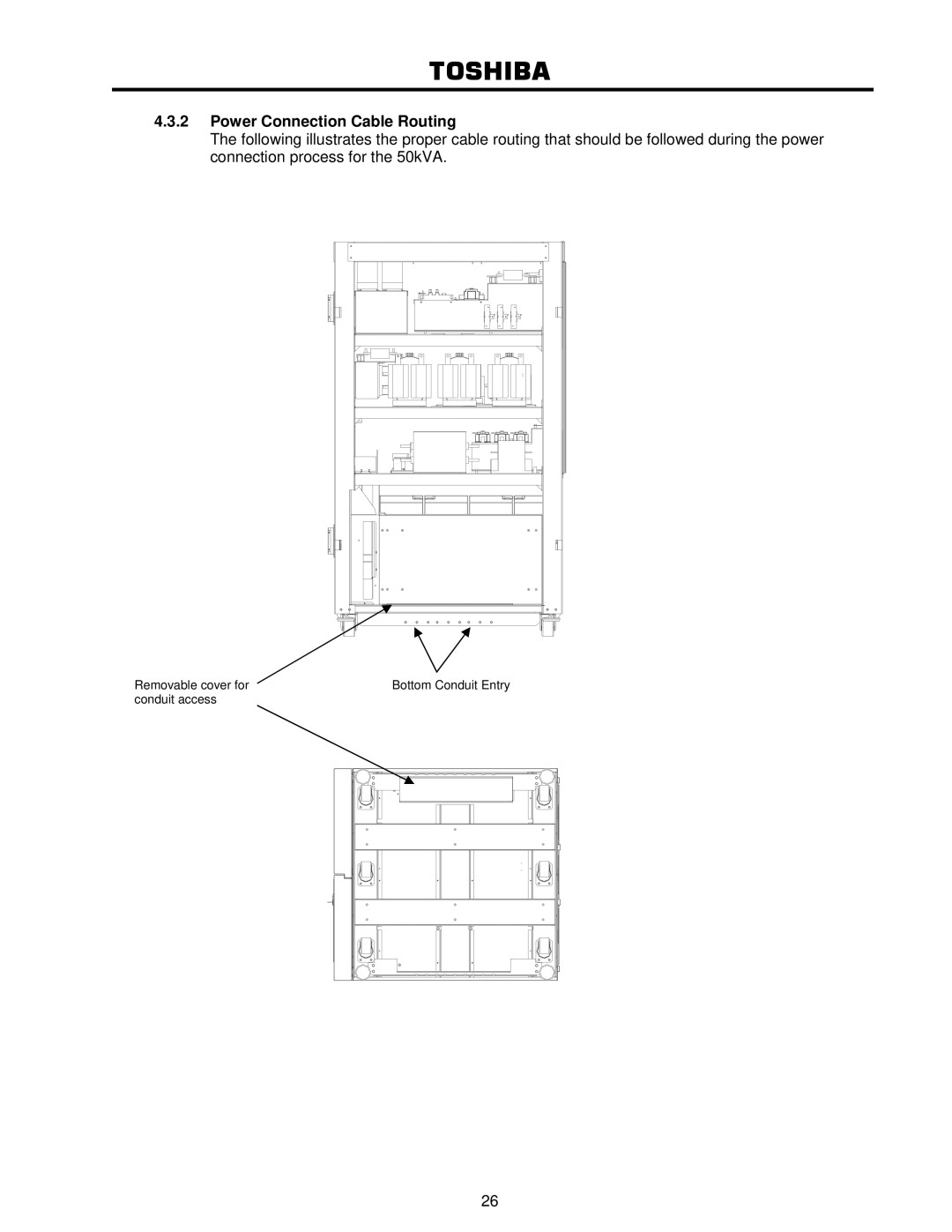 Toshiba 4200FA user manual Power Connection Cable Routing 