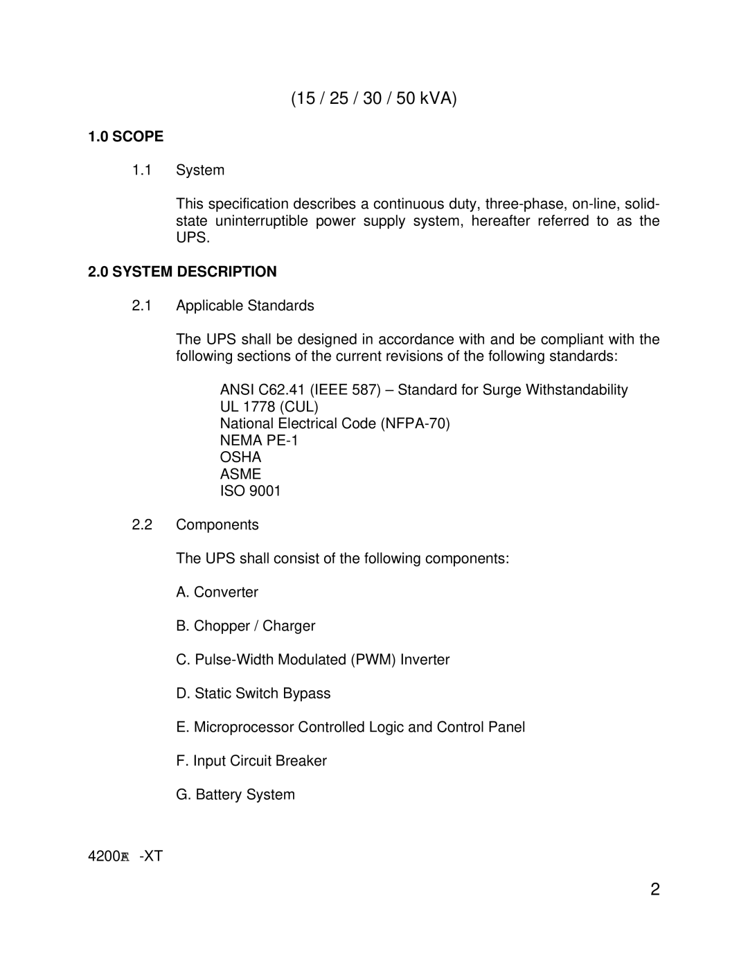 Toshiba 4200FA specifications Scope, System Description 