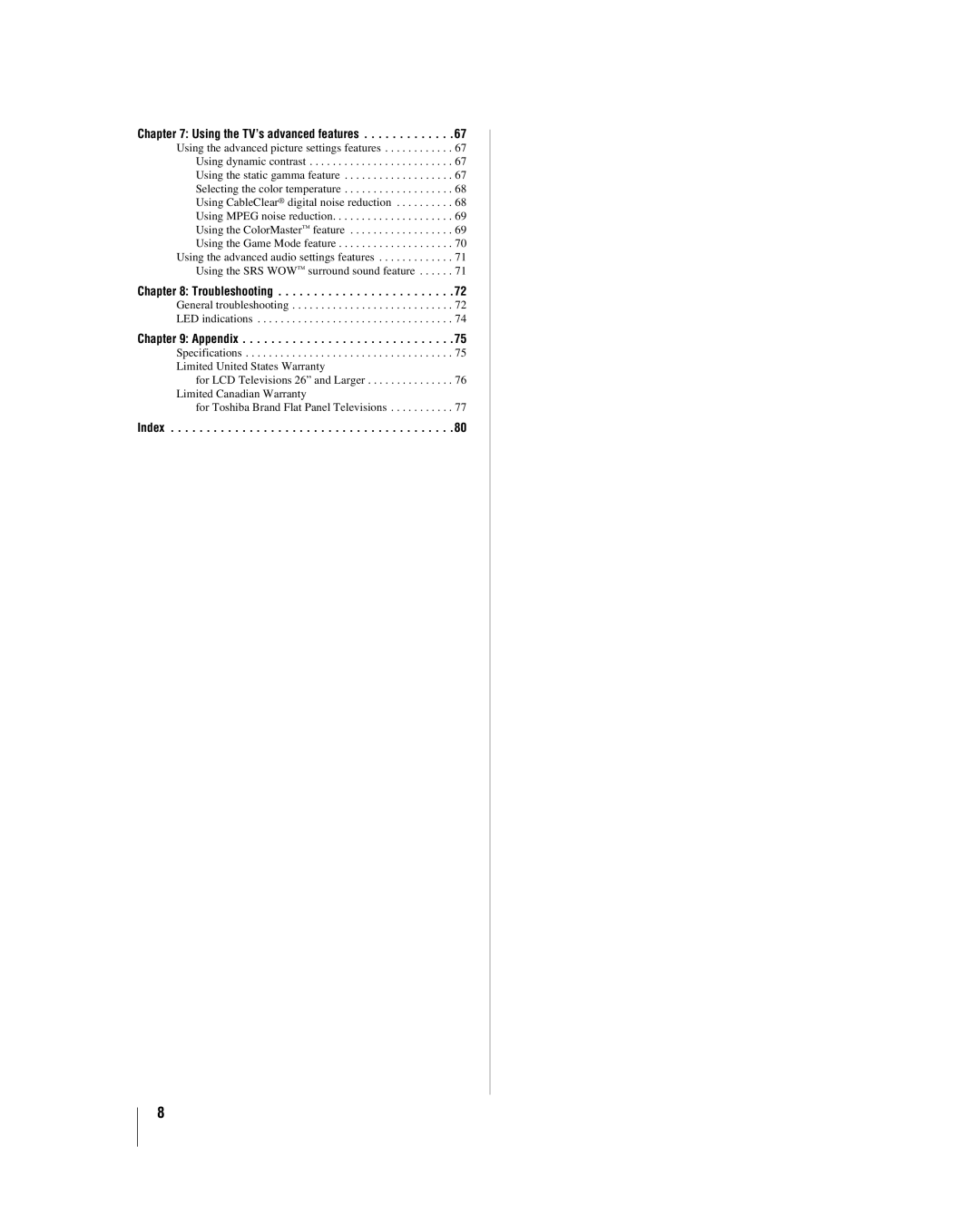 Toshiba 52HL167, 42hl167, 47HL167 manual Troubleshooting 