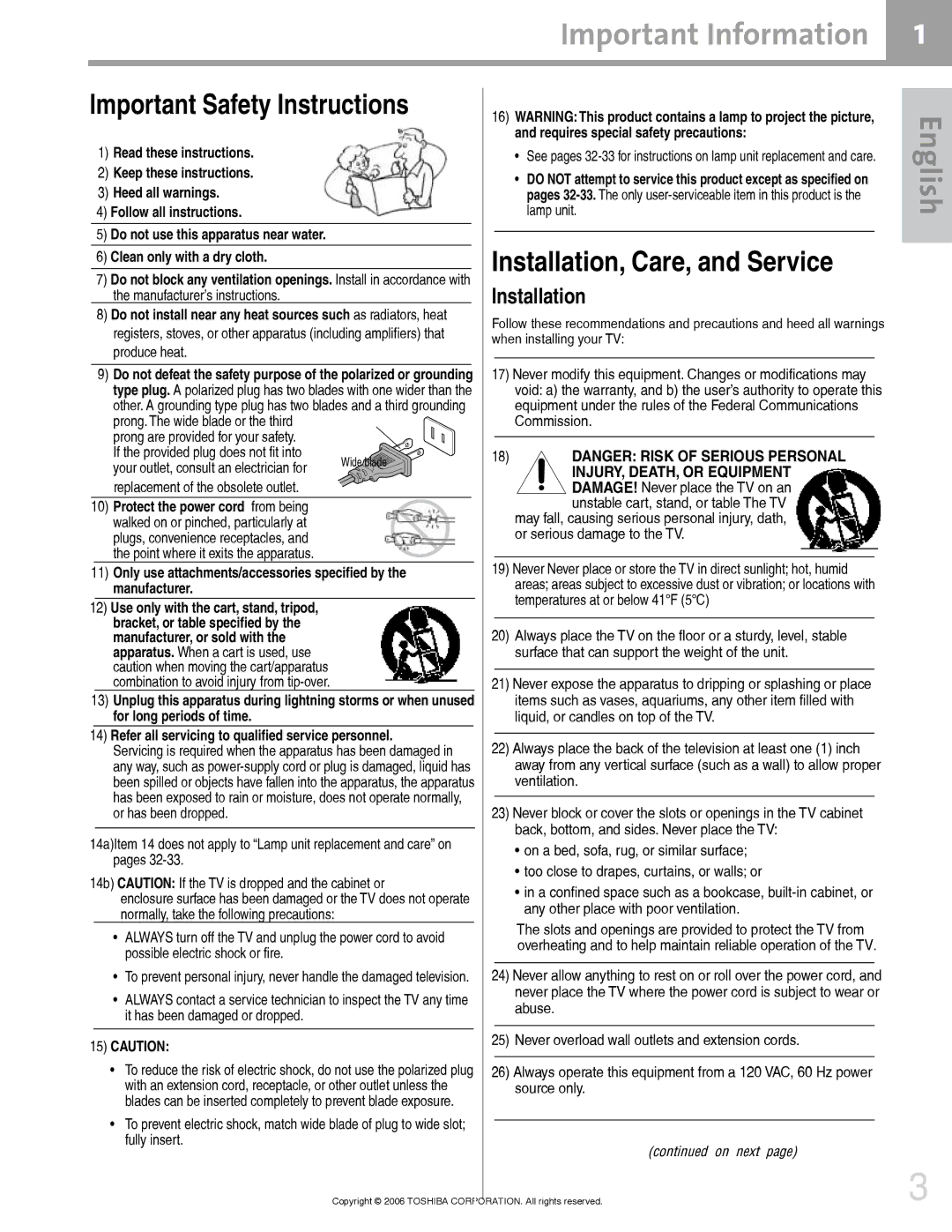 Toshiba 42HM66 manual Qvwdoodwlrq 