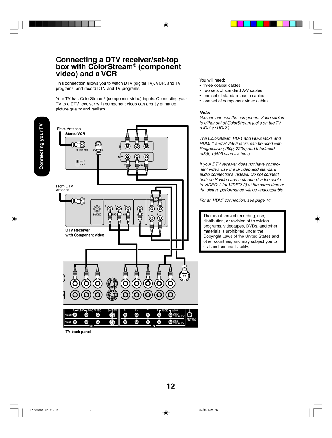 Toshiba 42HP66, 50HP66 appendix For an Hdmi connection, see 