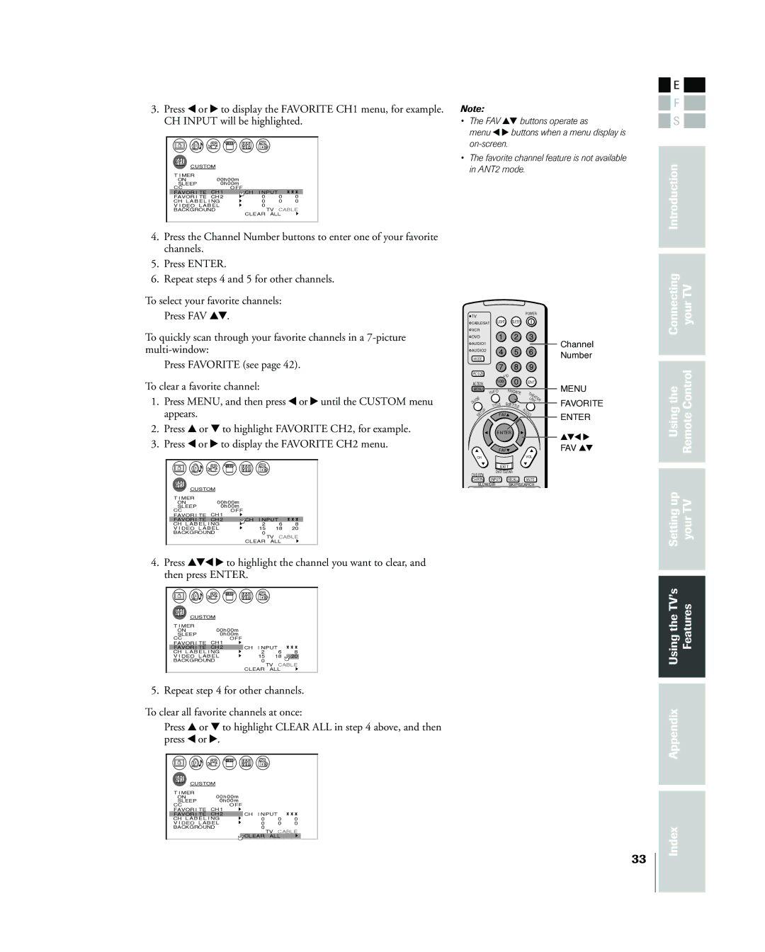 Toshiba 42HP83 owner manual ANT2 mode 