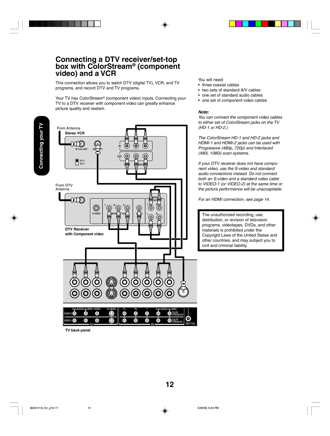 Toshiba 42HP86, 50HP86 appendix For an Hdmi connection, see 