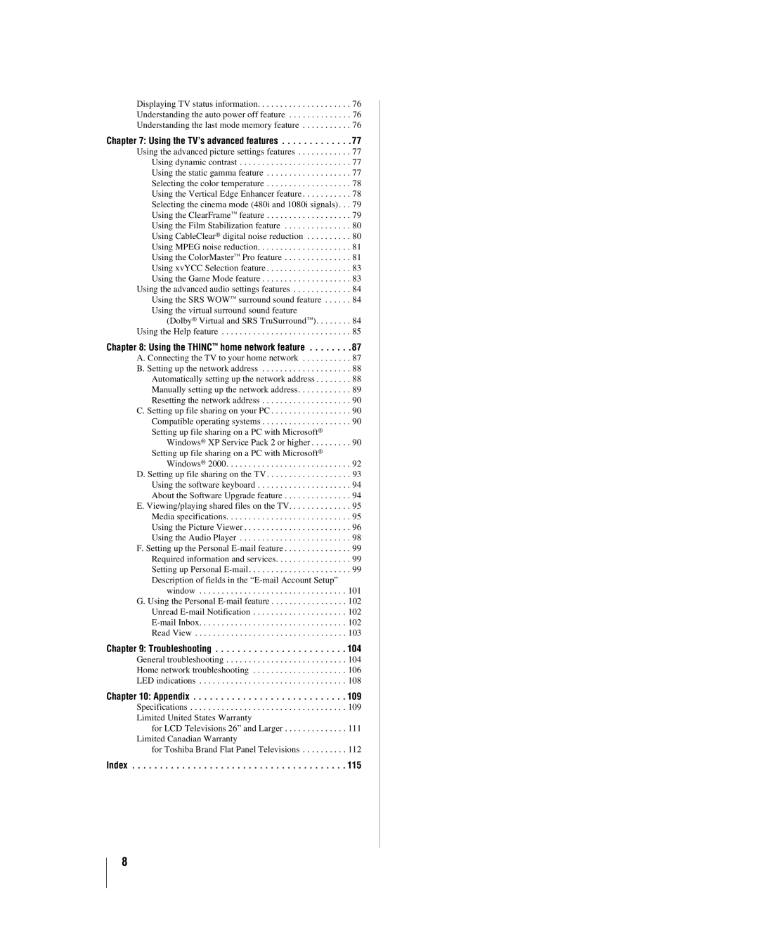 Toshiba 42LX177 manual Troubleshooting 