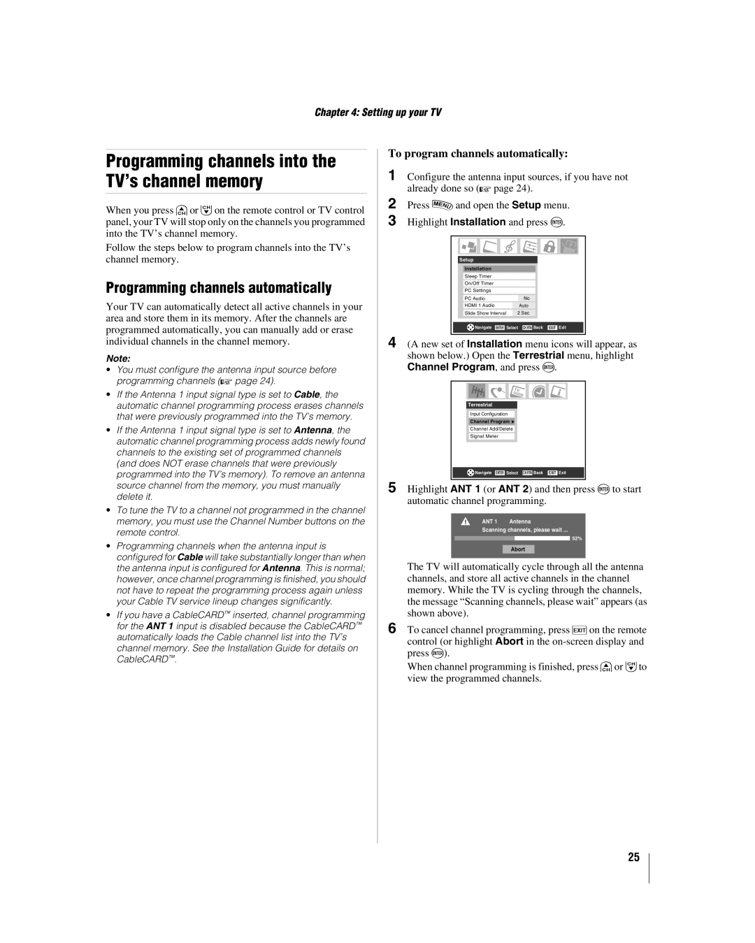 Toshiba 42LX196 manual Programming channels automatically, To program channels automatically, Already done so 