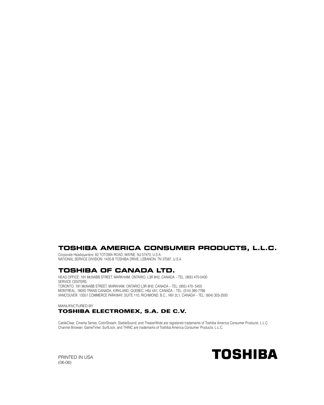 Toshiba 42LX196 manual 06-06 