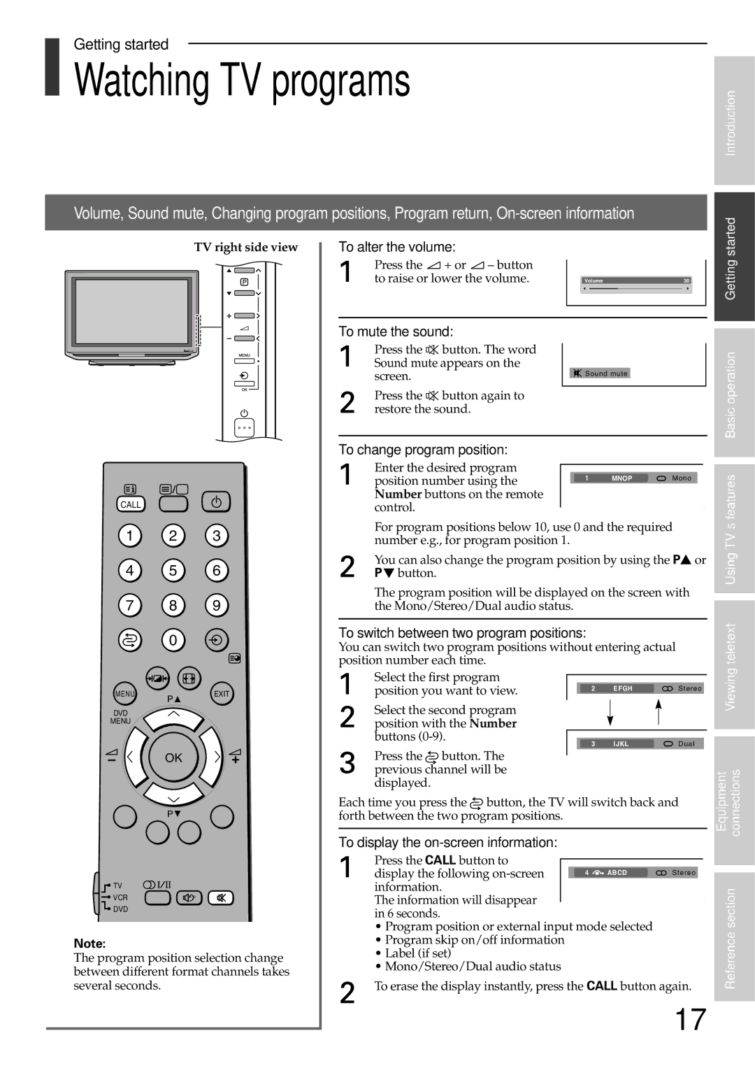 Toshiba 42WP56A, 42WP56T, 42WP56E owner manual Watching TV programs 