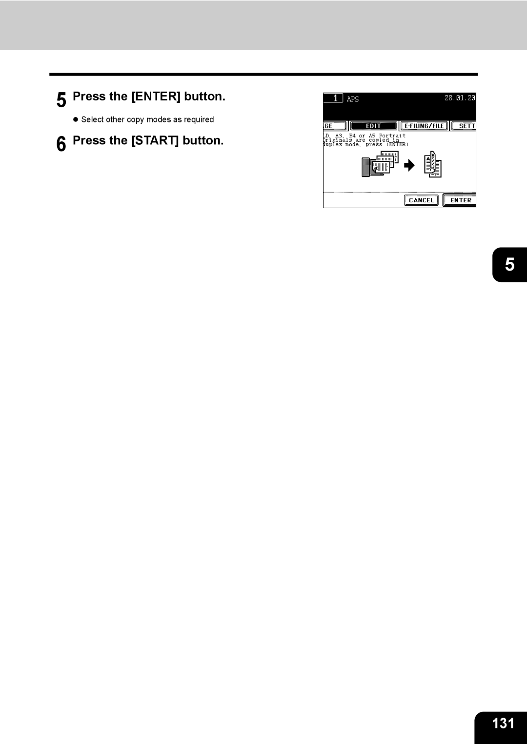 Toshiba 350, 450 manual 131, Press the Enter button 