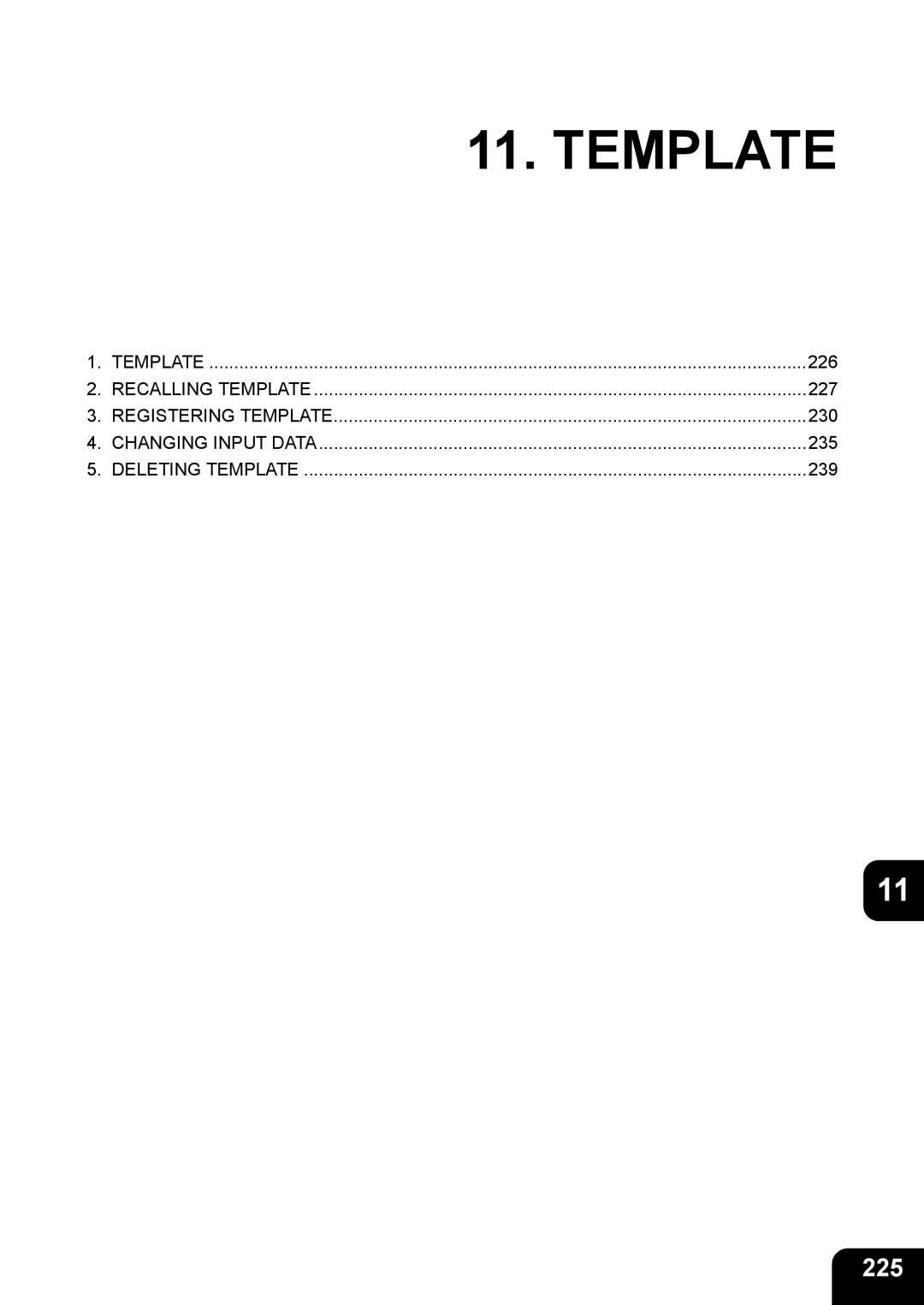 Toshiba 350, 450 manual Template, 225 