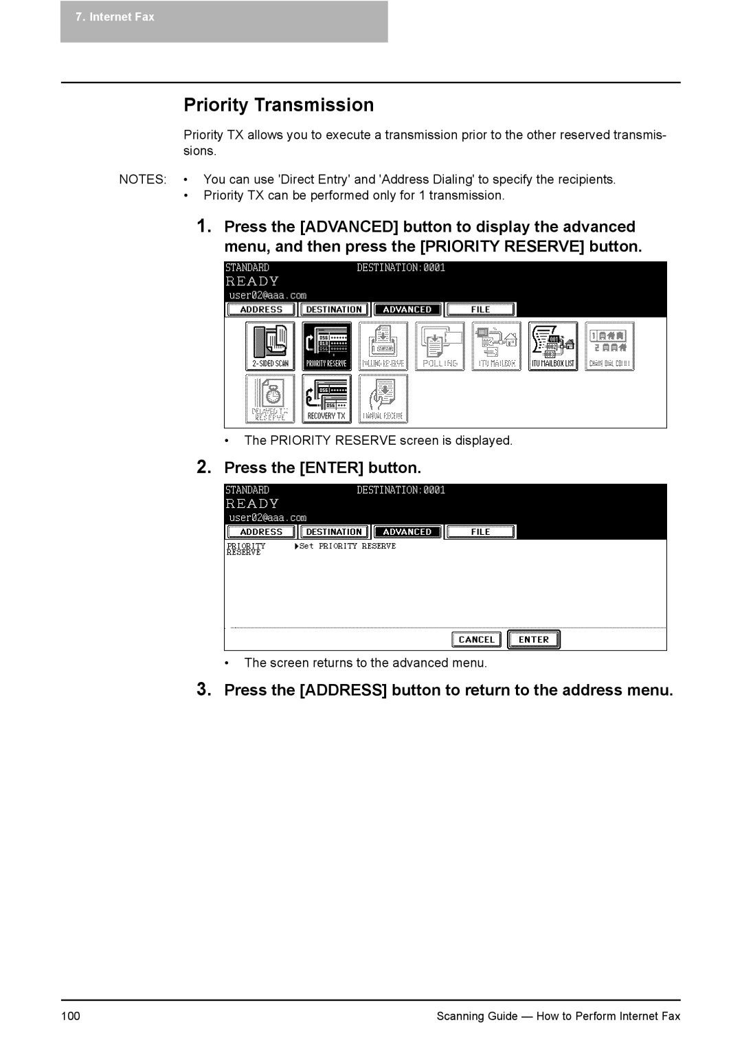 Toshiba 281C, 451C, 351C manual Priority Transmission 