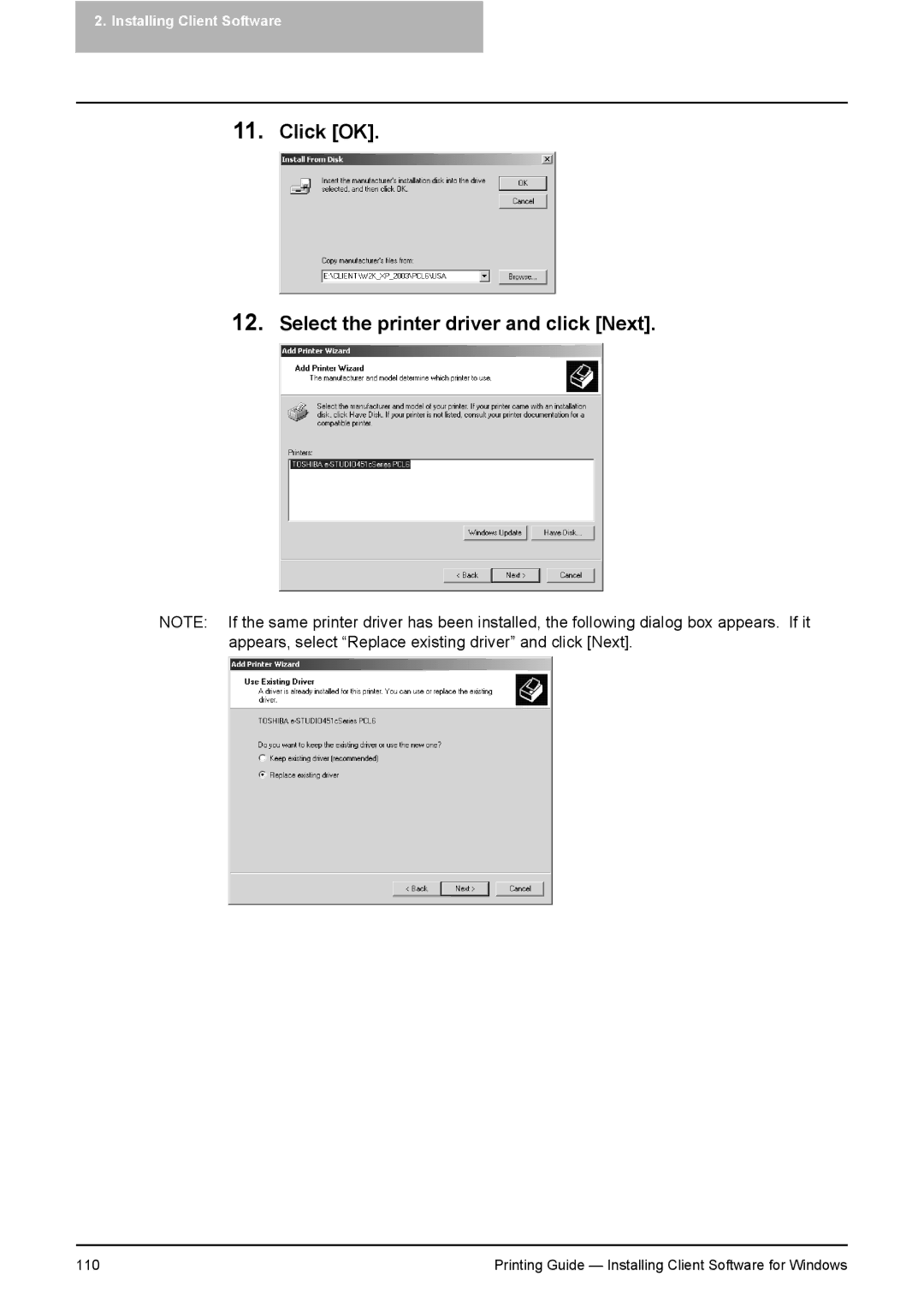 Toshiba 351C, 451C, 281C manual 110 