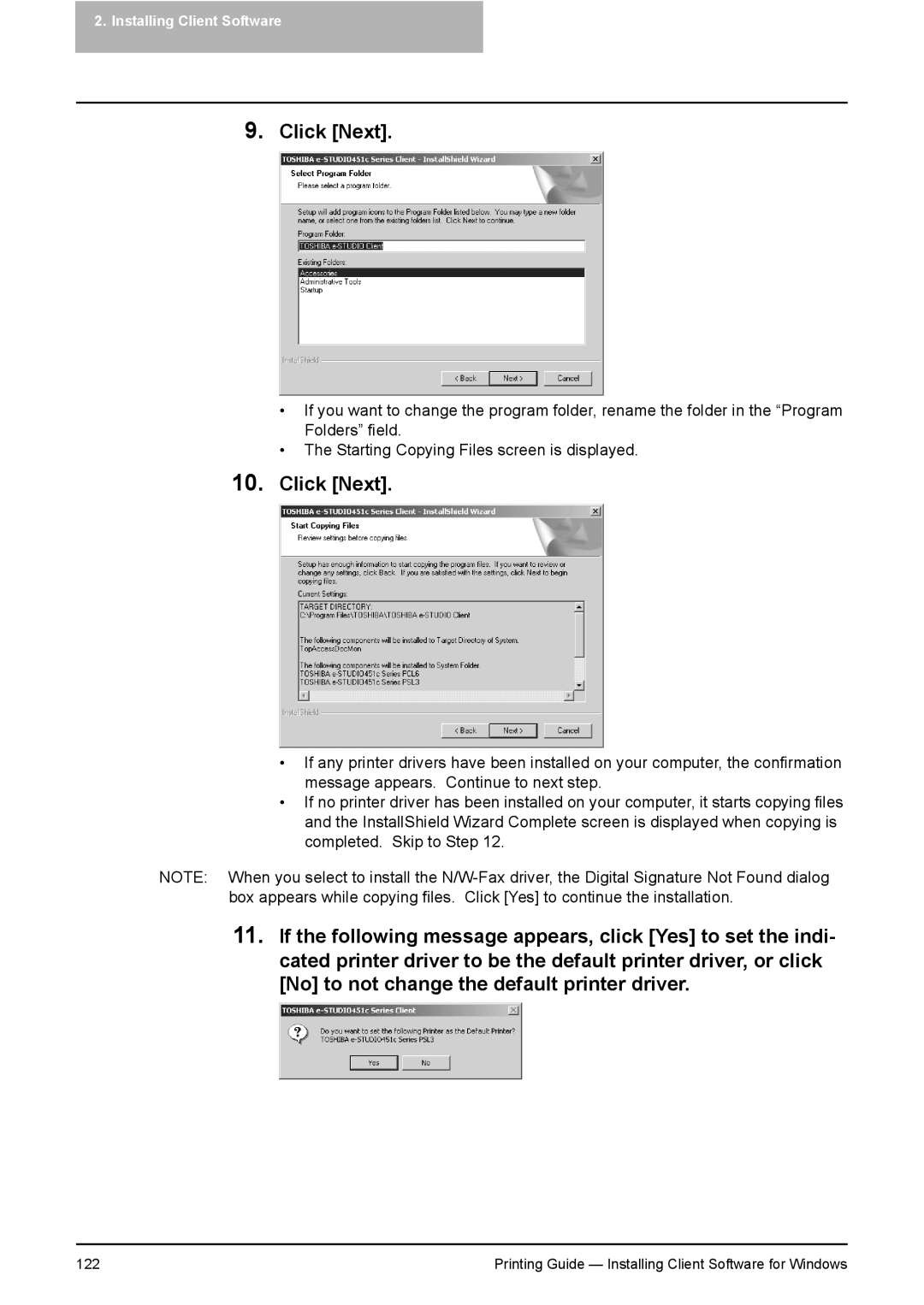 Toshiba 351C, 451C, 281C manual 122 