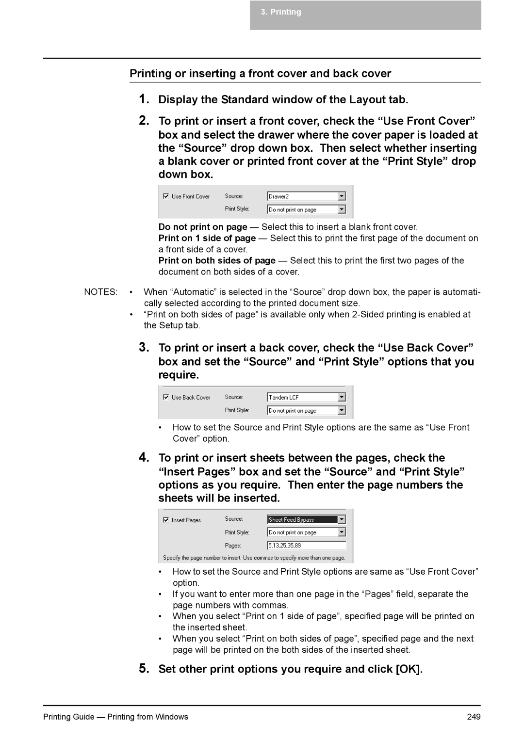 Toshiba 451C, 281C, 351C manual Printing Guide Printing from Windows 249 