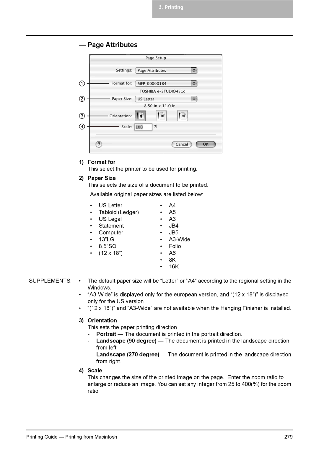 Toshiba 451C, 281C, 351C manual Paper Size, JB5 