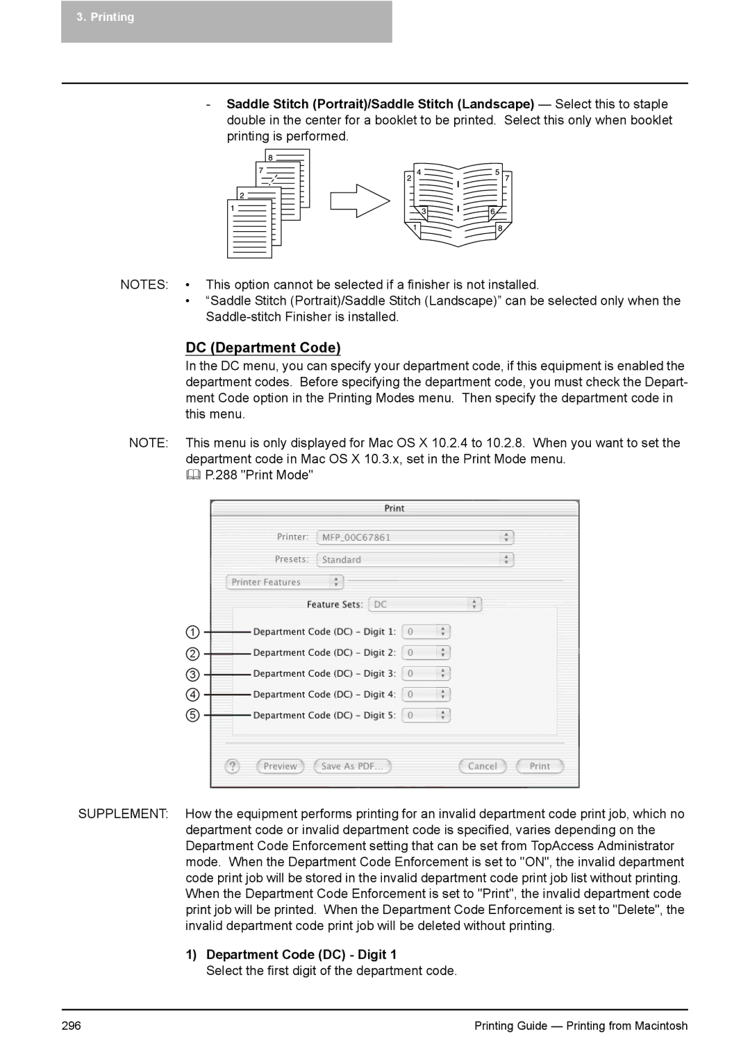 Toshiba 351C, 451C, 281C manual DC Department Code, Department Code DC Digit 