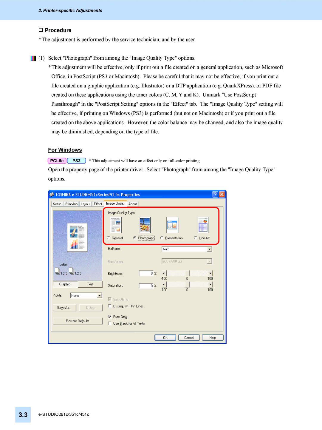 Toshiba 351C, 451C, e-STUDIO281c manual ‰ Procedure 