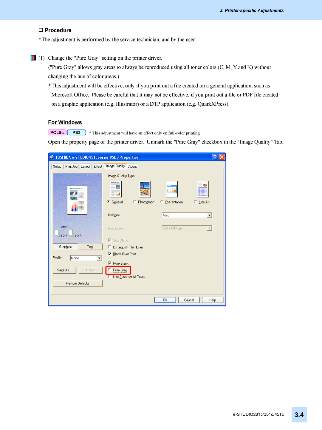 Toshiba 351C, 451C, e-STUDIO281c manual ‰ Procedure 