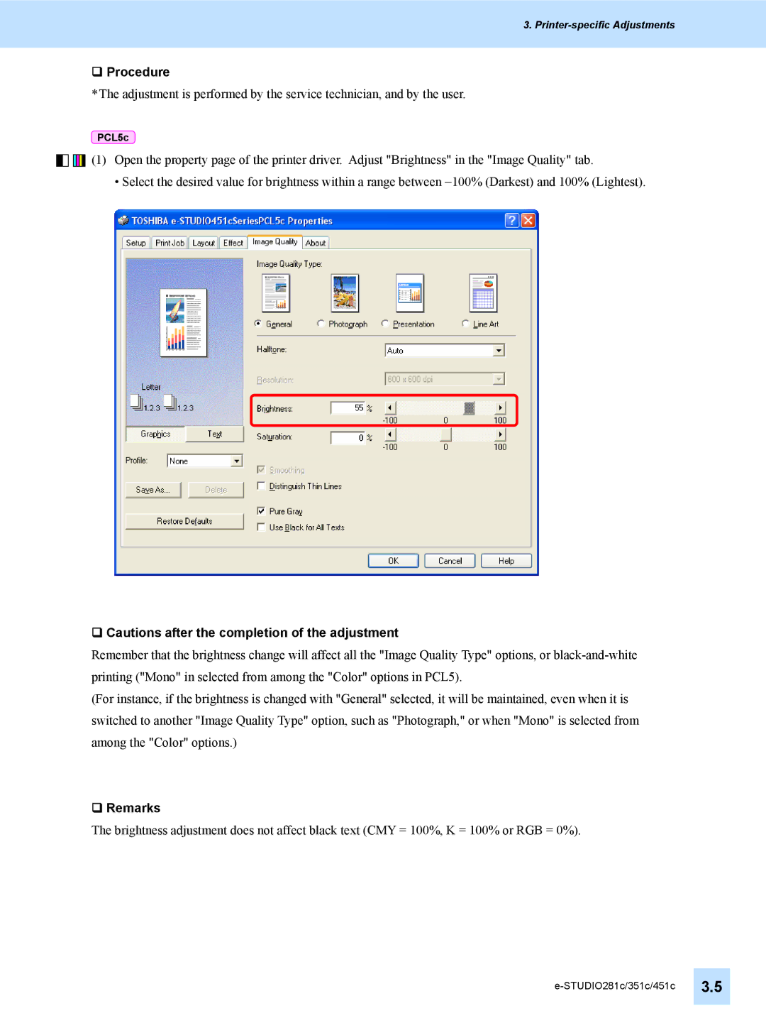 Toshiba 351C, 451C, e-STUDIO281c manual ‰ Procedure 