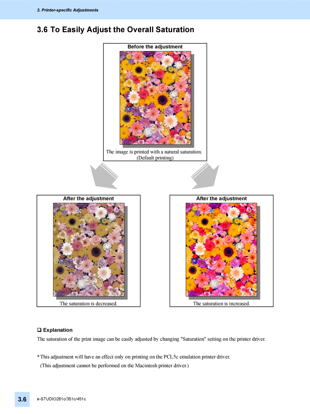 Toshiba e-STUDIO281c, 451C, 351C manual To Easily Adjust the Overall Saturation 