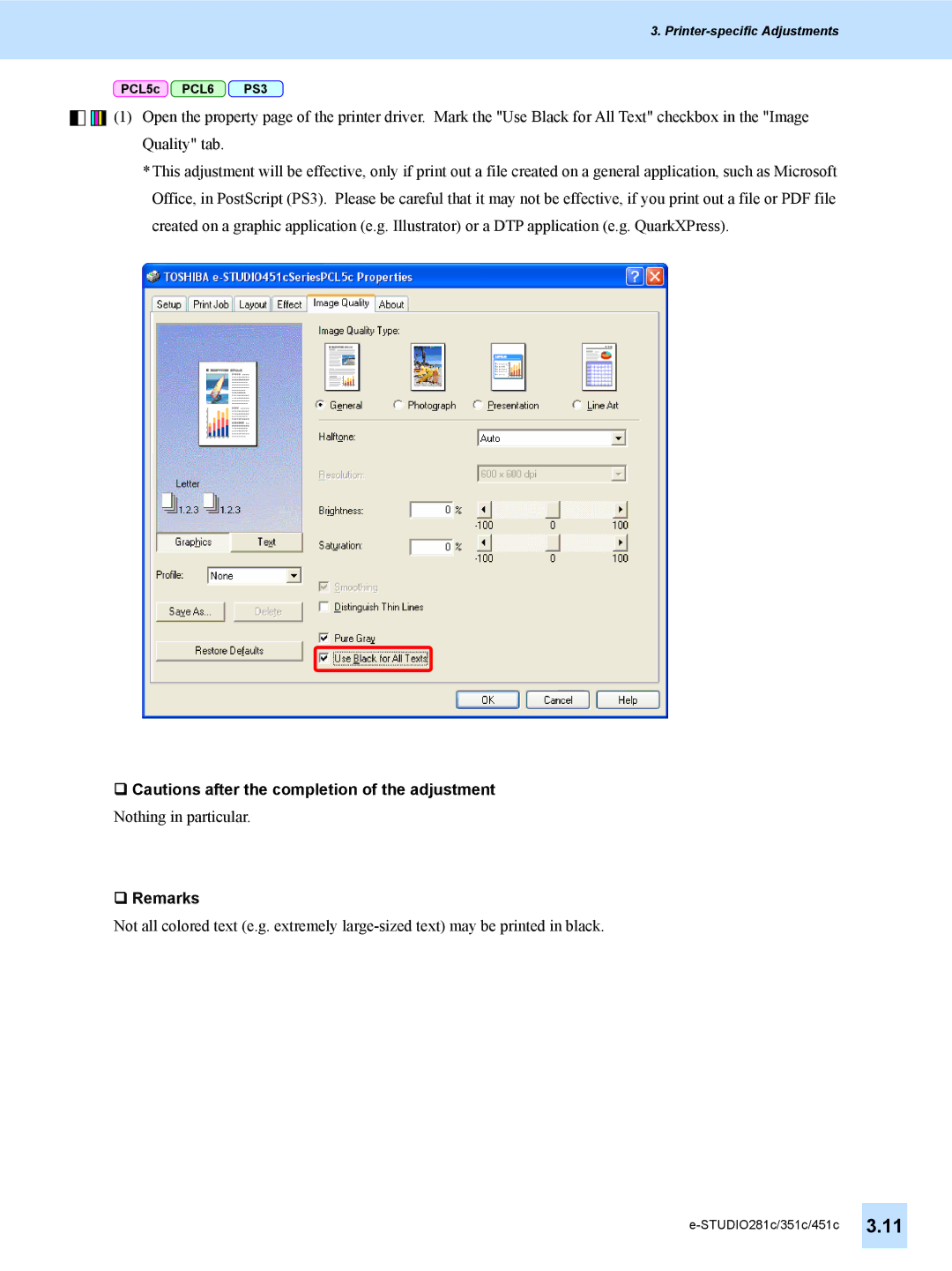 Toshiba 351C, 451C, e-STUDIO281c manual ‰ Remarks 