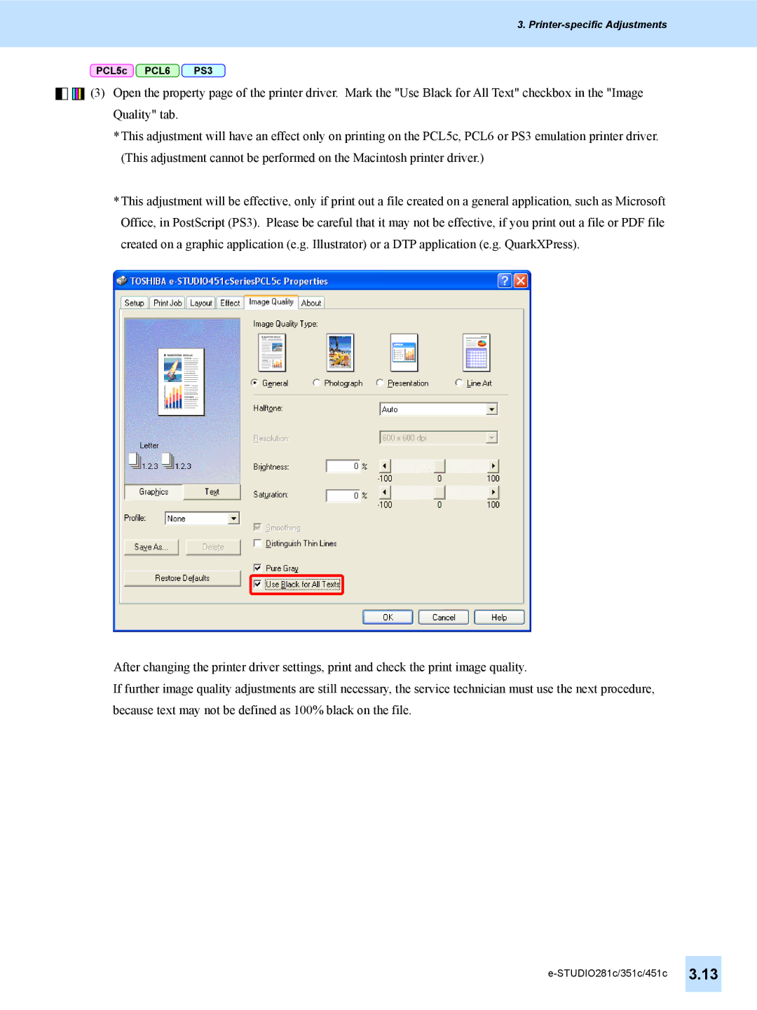 Toshiba 451C, 351C, e-STUDIO281c manual PCL5c PCL6 PS3 