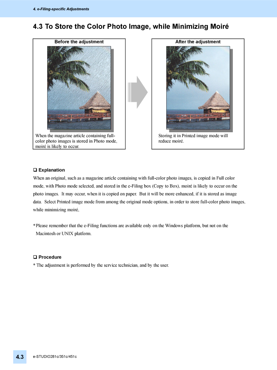 Toshiba 451C, 351C, e-STUDIO281c manual To Store the Color Photo Image, while Minimizing Moiré 