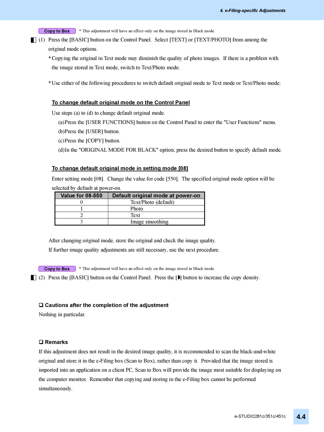 Toshiba 451C, 351C, e-STUDIO281c manual ‰ Remarks 