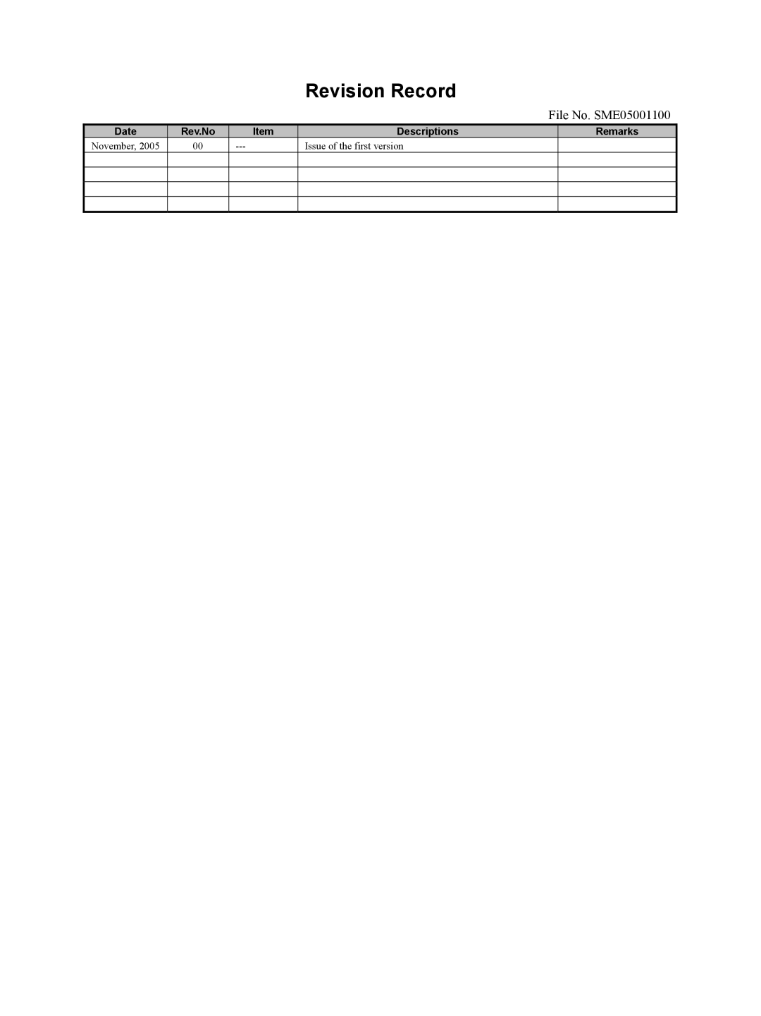 Toshiba 451C, 351C, e-STUDIO281c manual Revision Record 