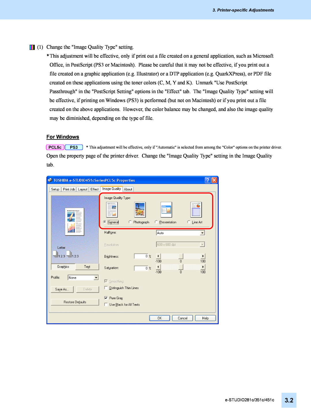Toshiba 451C, 351C, e-STUDIO281c manual For Windows 