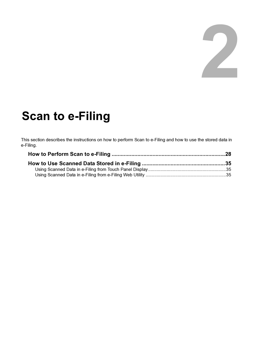 Toshiba 452, 282, 352 manual How to Perform Scan to e-Filing 