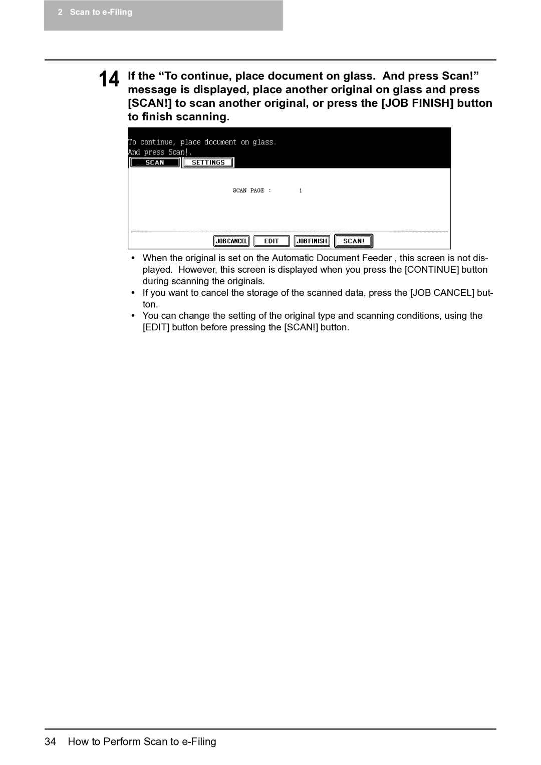 Toshiba 282, 452, 352 manual How to Perform Scan to e-Filing 